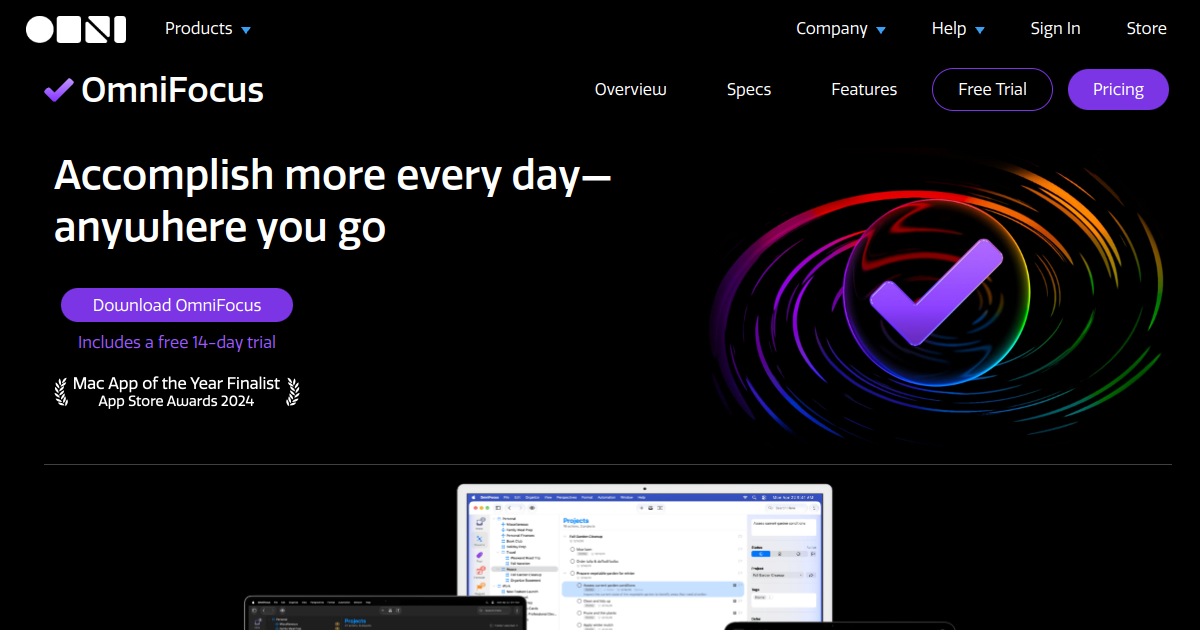 Aperçu de OmniFocus