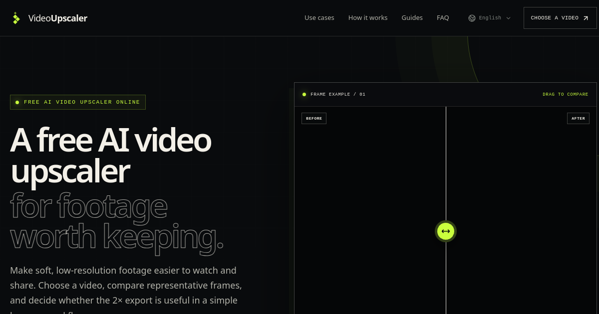 Aperçu de VideoUpscaler.dev