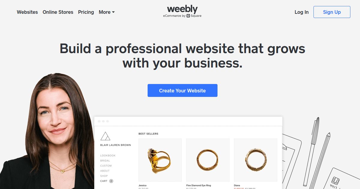 Aperçu de Weebly