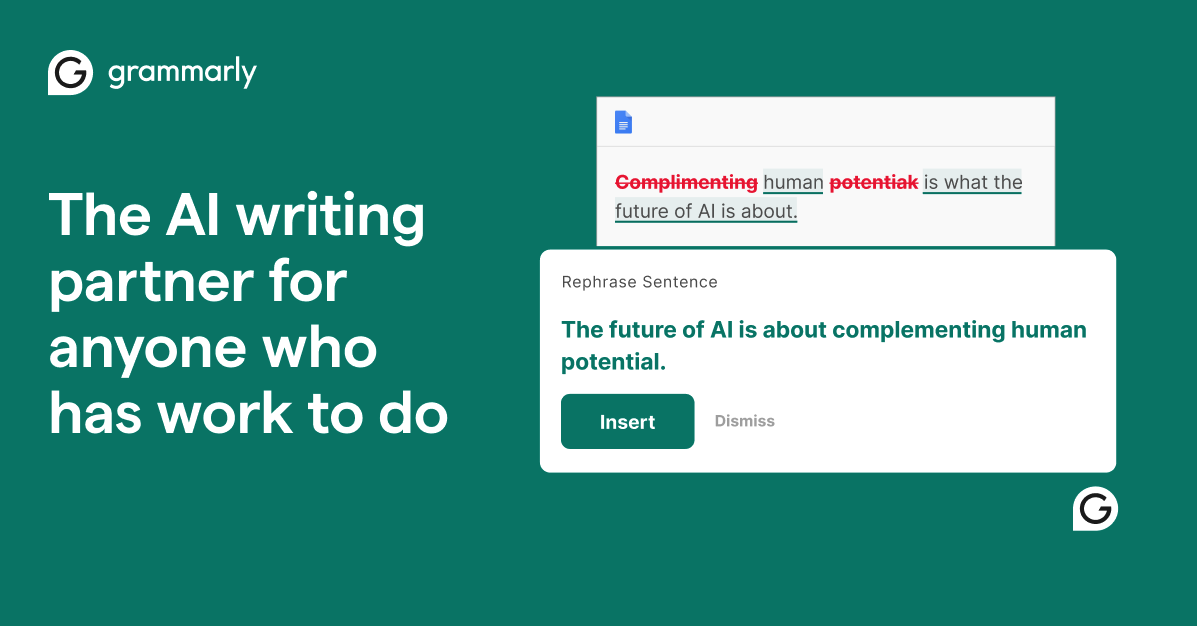 Image officielle de présentation de Grammarly, issue de la page d’accueil grammarly.com (consultée le 16 octobre 2026).