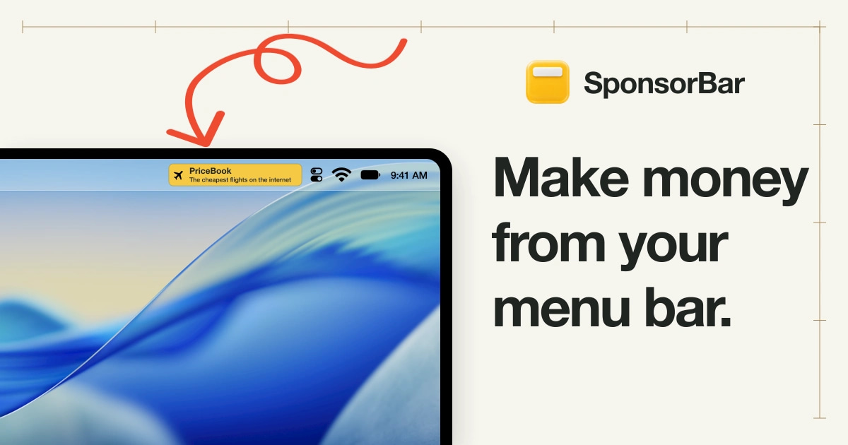 Aperçu de SponsorBar: Make money from your Mac menu bar