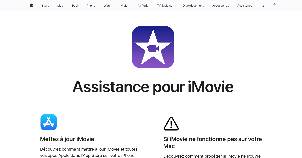 Aperçu de iMovie