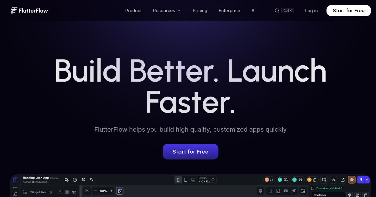 Aperçu de FlutterFlow