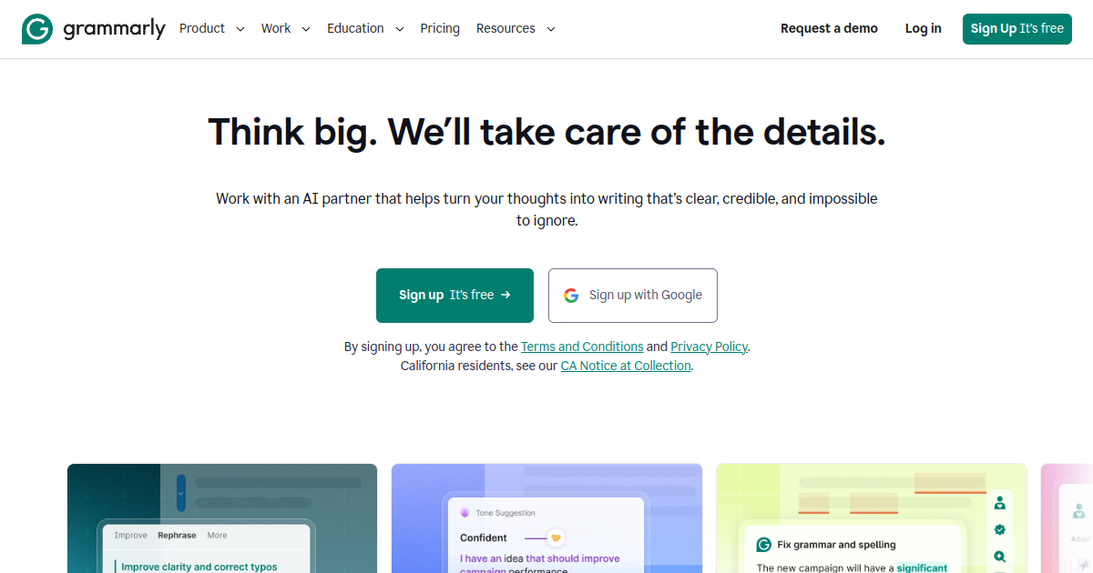 Aperçu de Grammarly