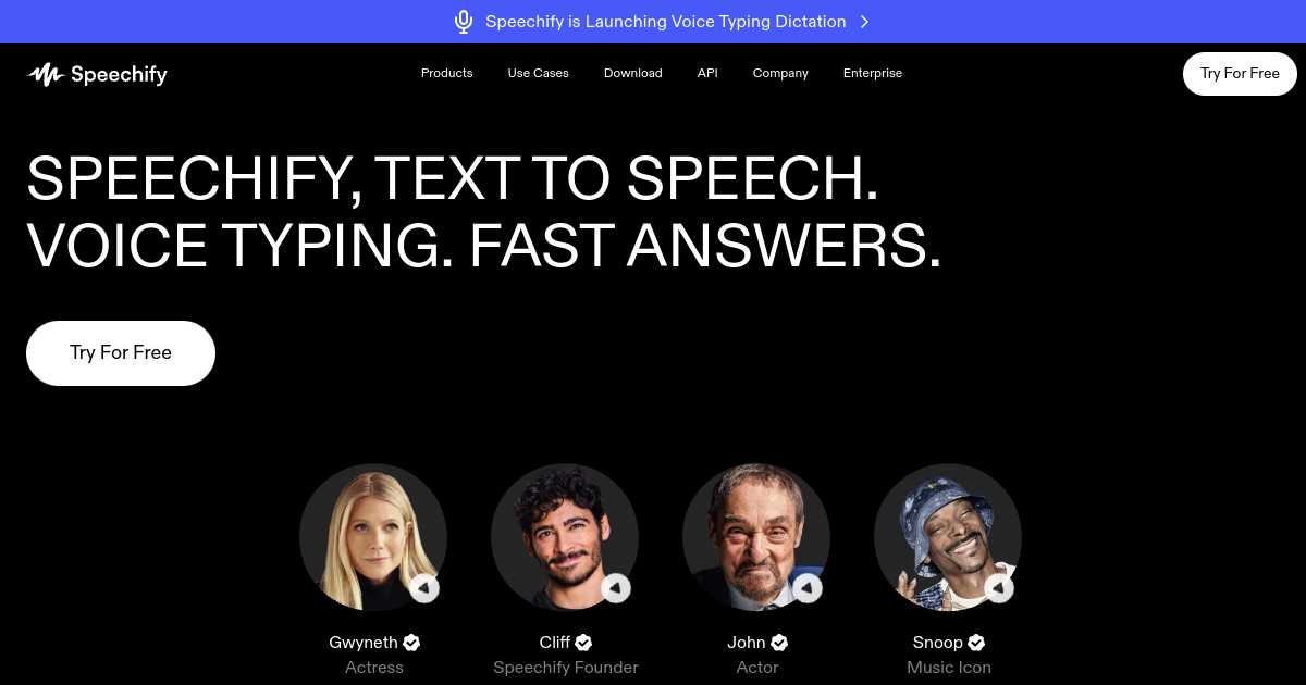 Aperçu de Speechify